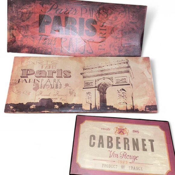 Set of 3 vintage Paris-inspired ArtWork - Picture 1 of 3